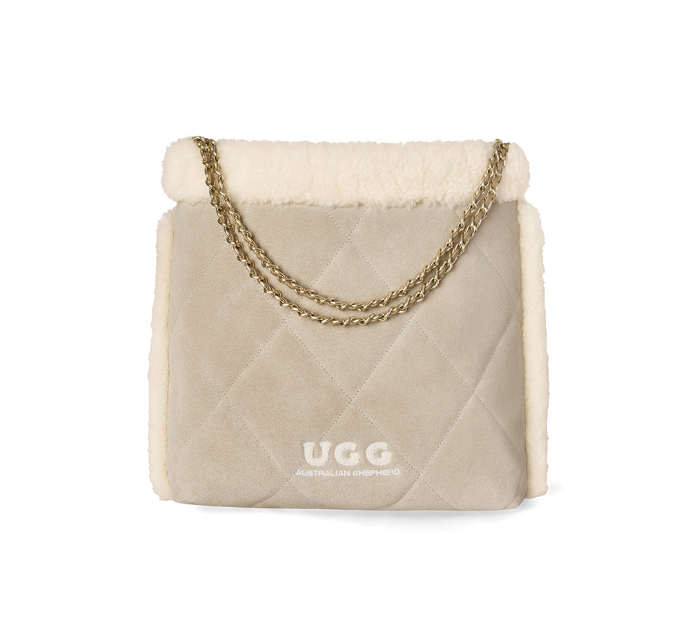 AUSTRALIAN SHEPHERD® Suede Shearling Tote Bag Over Shoulder Diana UGG AUSTRALIAN SHEPHERD