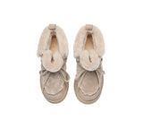 AUSTRALIAN SHEPHERD® UGG Boots Women Sheepskin Wool Lace Up Chunky Platform Bumpy