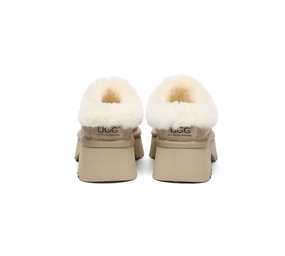 AUSTRALIAN SHEPHERD® UGG Slippers Sheepskin Wool Ankle Chunky Platform Adrian
