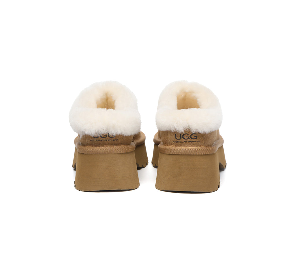 AUSTRALIAN SHEPHERD® UGG Slippers Sheepskin Wool Ankle Chunky Platform Adrian