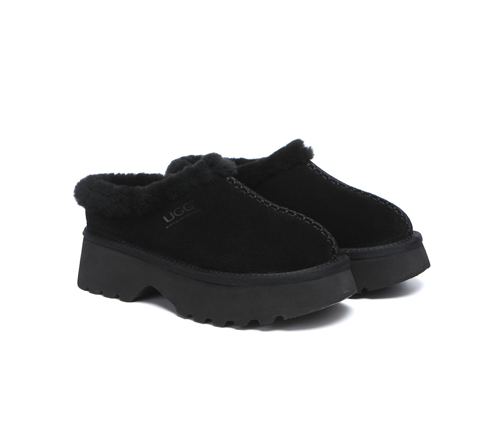 AUSTRALIAN SHEPHERD® UGG Slippers Sheepskin Wool Ankle Chunky Platform Adrian