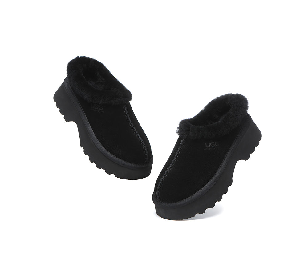 AUSTRALIAN SHEPHERD® UGG Slippers Sheepskin Wool Ankle Chunky Platform Adrian