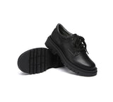 EVERAU® Senior Black Leather Large Size Lace Up School Shoes - UGG EXPRESS