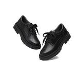 EVERAU® Senior Black Leather Large Size Lace Up School Shoes - UGG EXPRESS