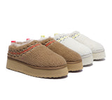 EVERAU® UGG Slippers Sheepskin Wool Plush Ankle Platform Madge - UGG EXPRESS