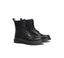 EVERAU® Women Leather Lace Up Black Chunky Boots Simona