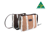 Women Sheepskin Wool Zip Shearling Lined Over Shoulder Bag - UGG EXPRESS