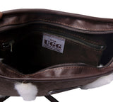 Women Sheepskin Wool Zip Shearling Lined Over Shoulder Bag - UGG EXPRESS