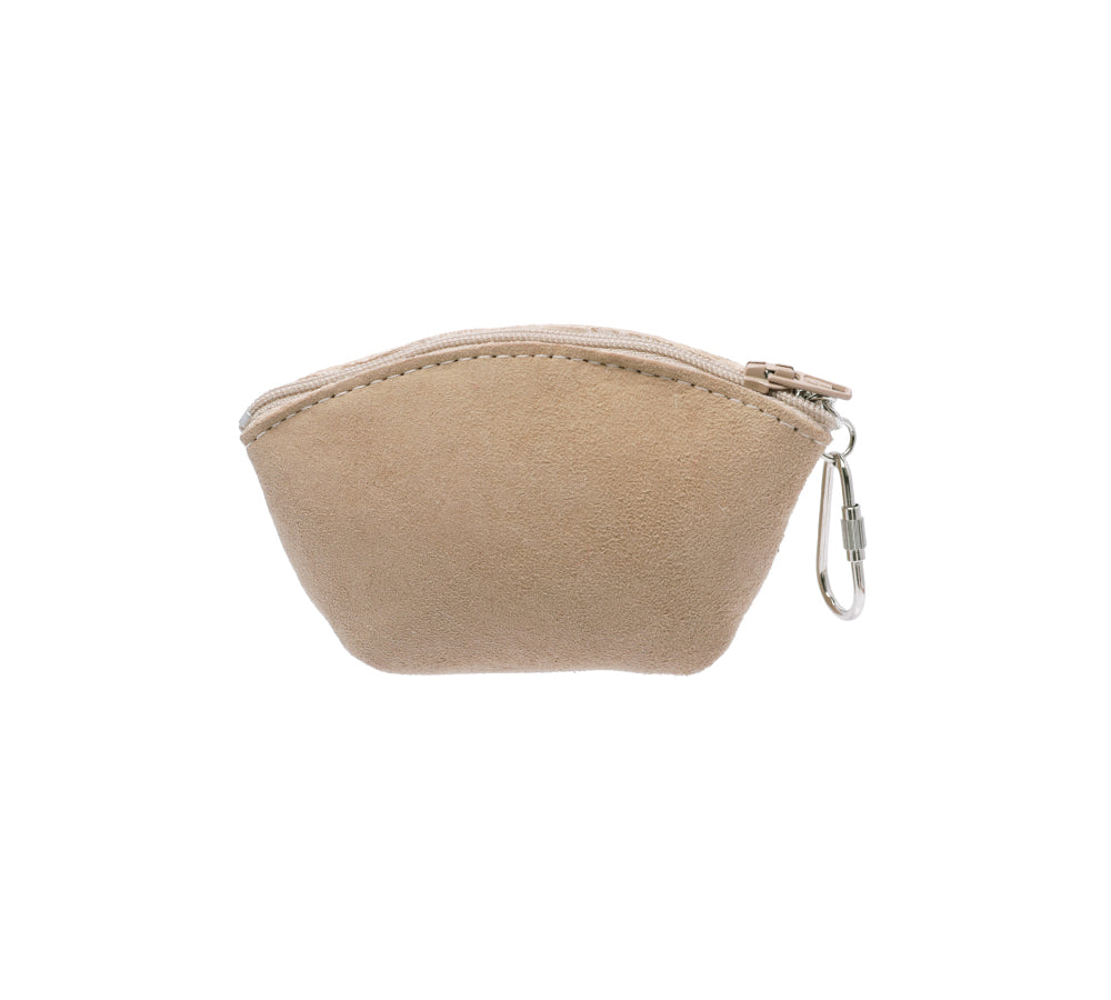 Sheepskin Wool Coin Zip Purse With Key Ring - UGG EXPRESS