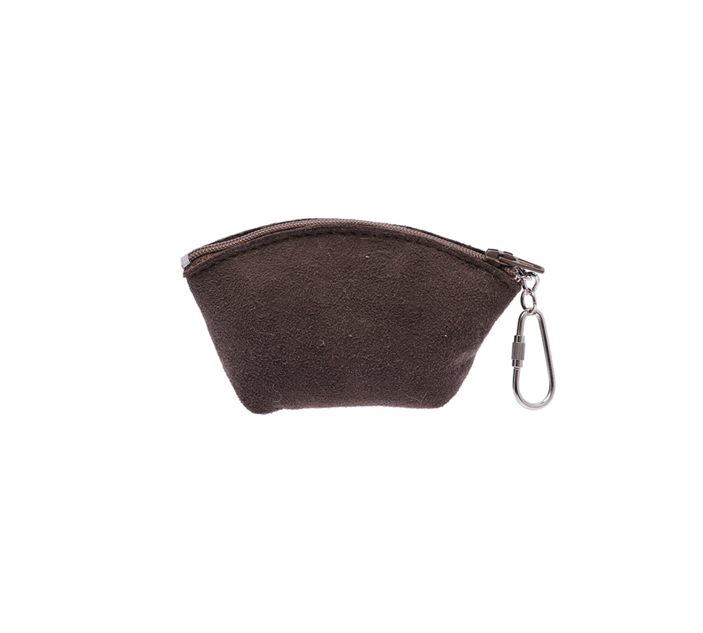 Sheepskin Wool Coin Zip Purse With Key Ring - UGG EXPRESS