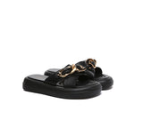 EVERAU® Women Slides Metal Decor Crossover Platform Chiffon - UGG EXPRESS