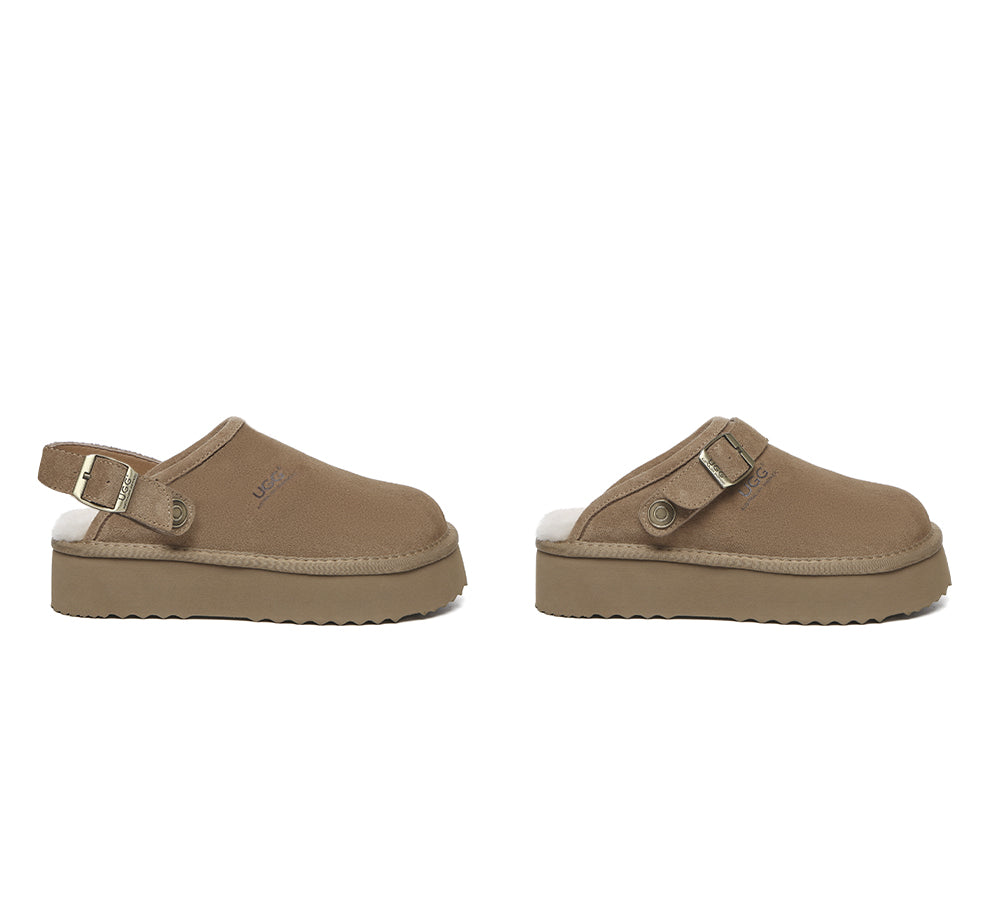 AUSTRALIAN SHEPHERD® UGG Slippers Sheepskin Wool Adjustable strap Platform Sadie UGG AUSTRALIAN SHEPHERD