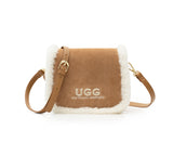 AUSTRALIAN SHEPHERD® Women Fluffy Wool Adjustable Strap Over Shoulder Messenger Bag