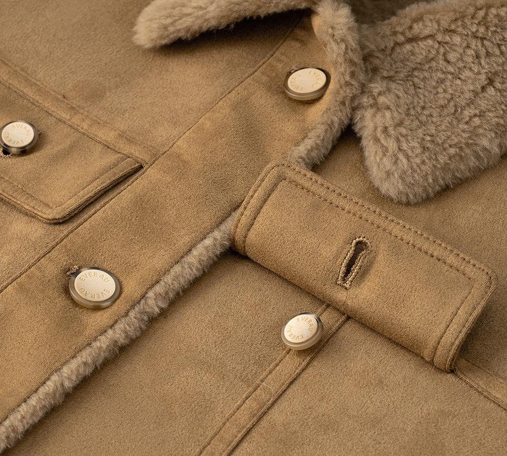 EVERAU® Fluffy Sheepskin Wool Sleeveless Vest Warda