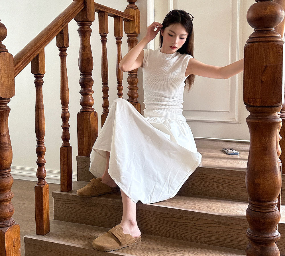 EVERAU® Double Adjustable Strap Embossed Slip-on Summer Flat Clog Slides Skyler