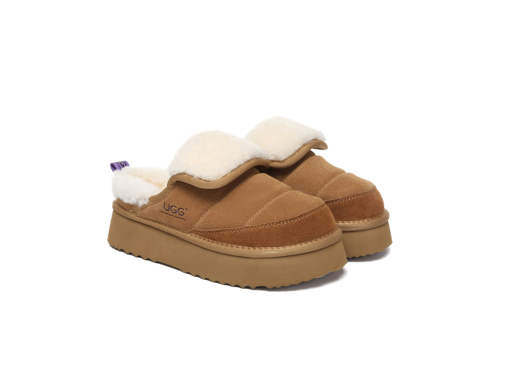 AUSTRALIAN SHEPHERD® UGG Slippers Sheepskin Wool Platform Theia