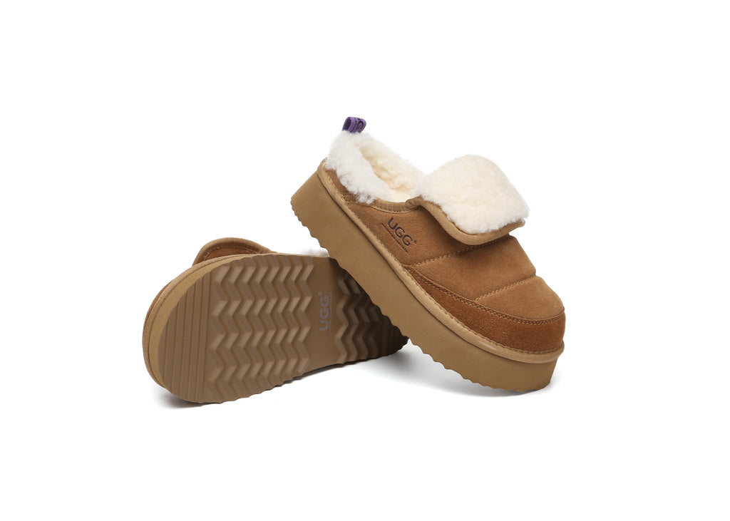 AUSTRALIAN SHEPHERD® UGG Slippers Sheepskin Wool Platform Theia