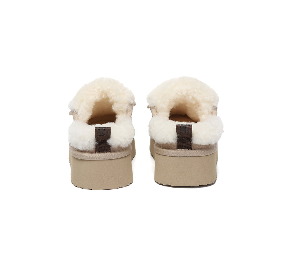 AUSTRALIAN SHEPHERD® UGG Slippers Sheepskin Wool Platform Theia