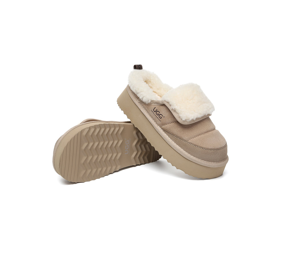 AUSTRALIAN SHEPHERD® UGG Slippers Sheepskin Wool Platform Theia