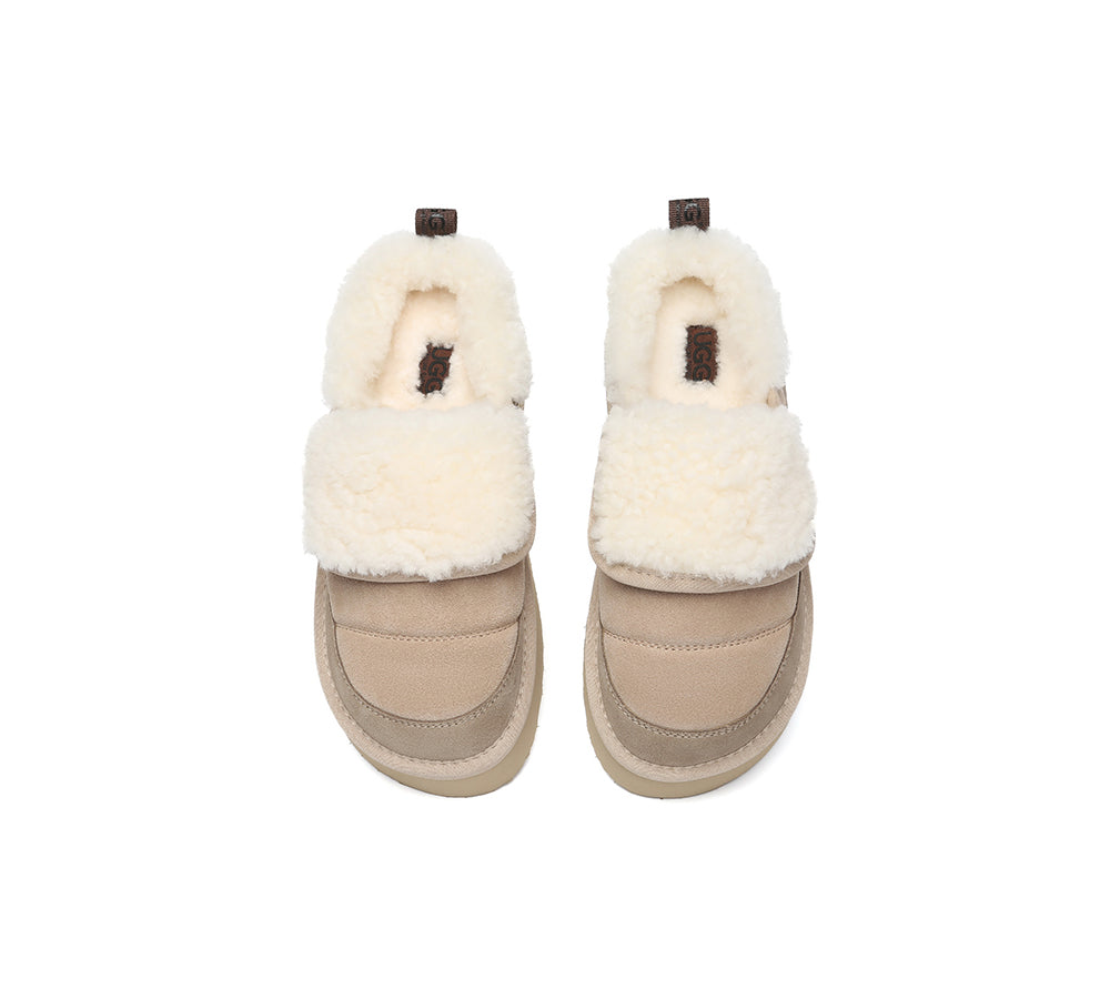 AUSTRALIAN SHEPHERD® UGG Slippers Sheepskin Wool Platform Theia