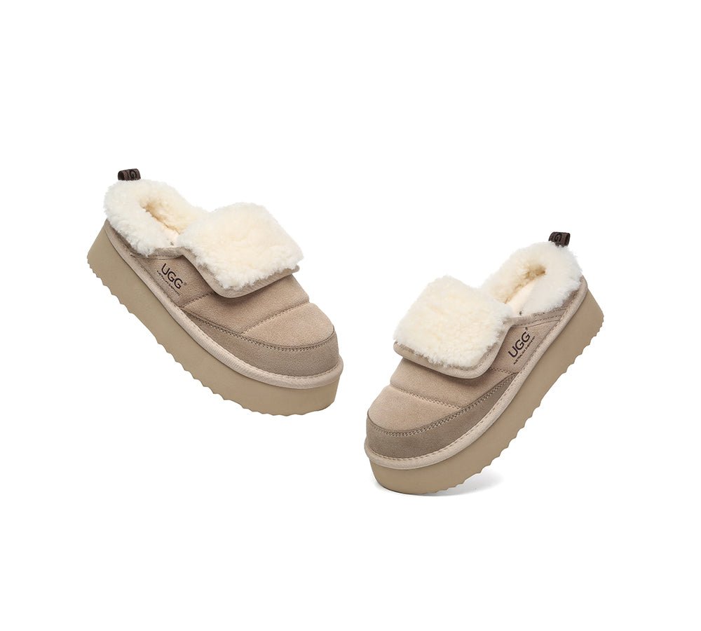 AUSTRALIAN SHEPHERD® UGG Slippers Sheepskin Wool Platform Theia