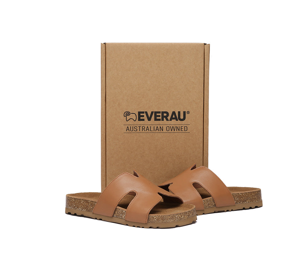 EVERAU® Women Slides Leather Flat Heidy