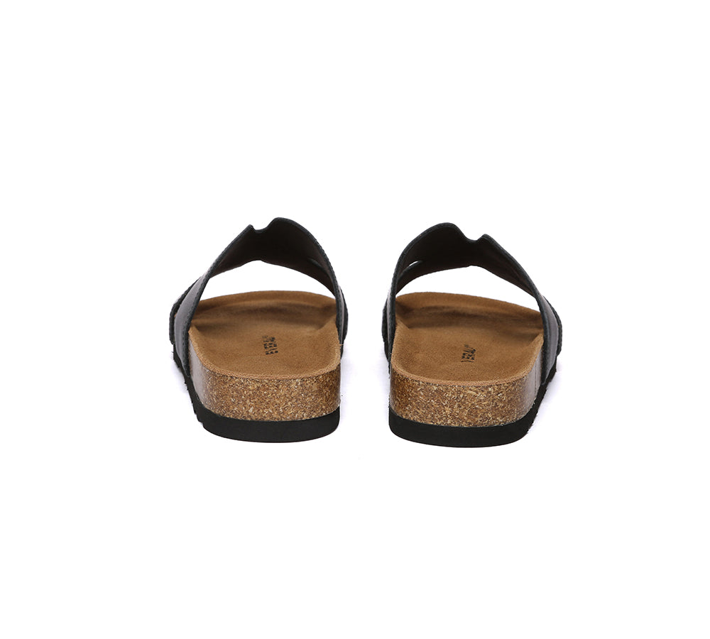 EVERAU® Women Slides Leather Flat Heidy