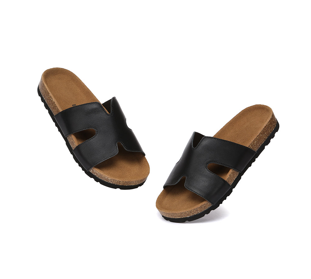 EVERAU® Women Slides Leather Flat Heidy