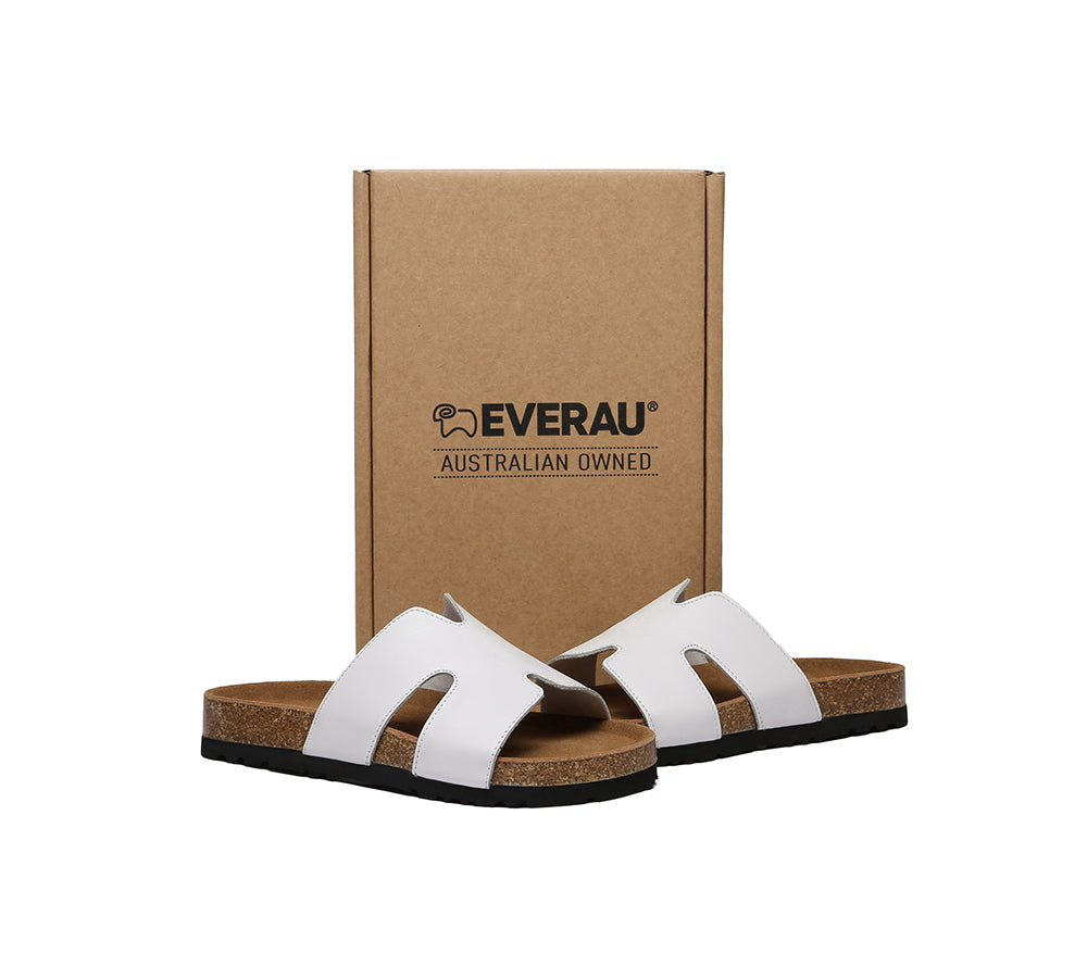EVERAU® Women Slides Leather Flat Heidy