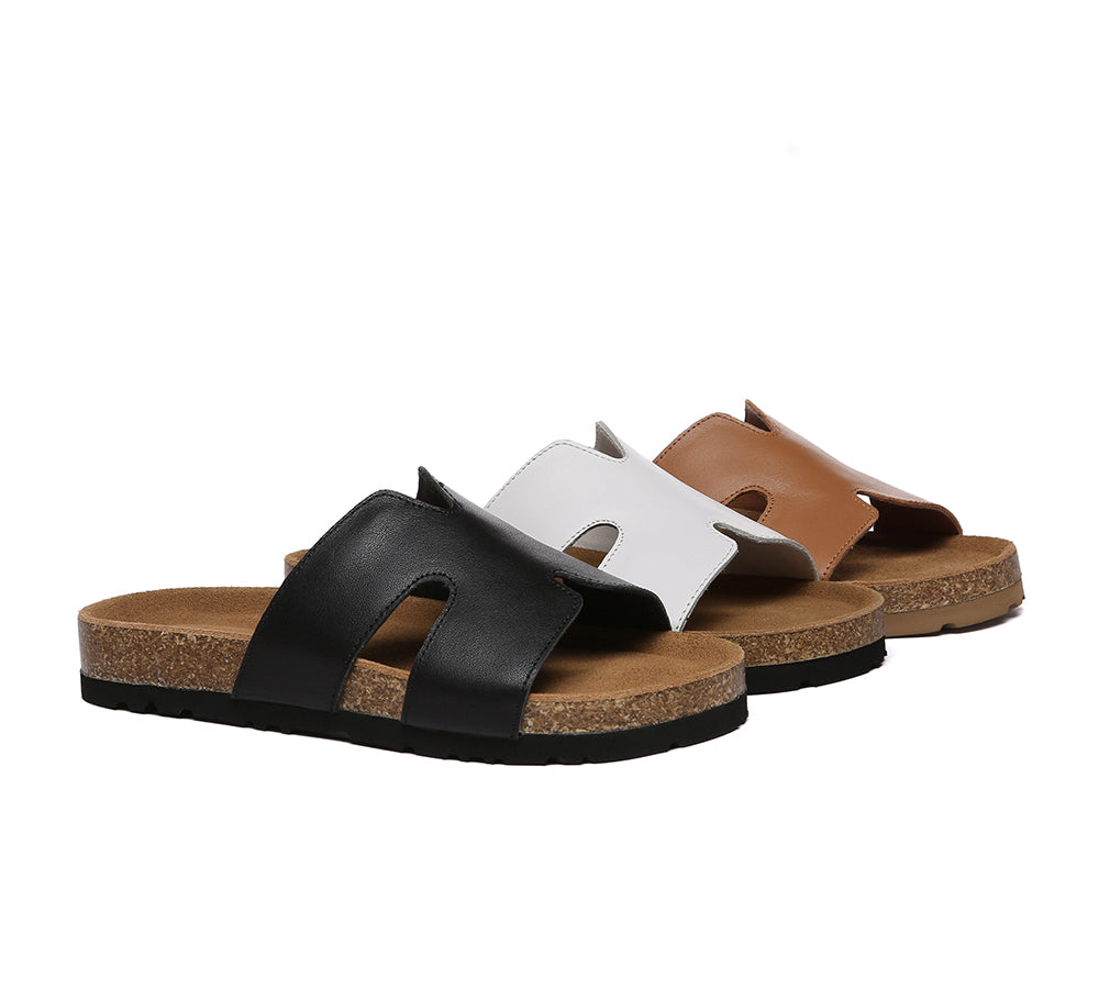 EVERAU® Women Slides Leather Flat Heidy