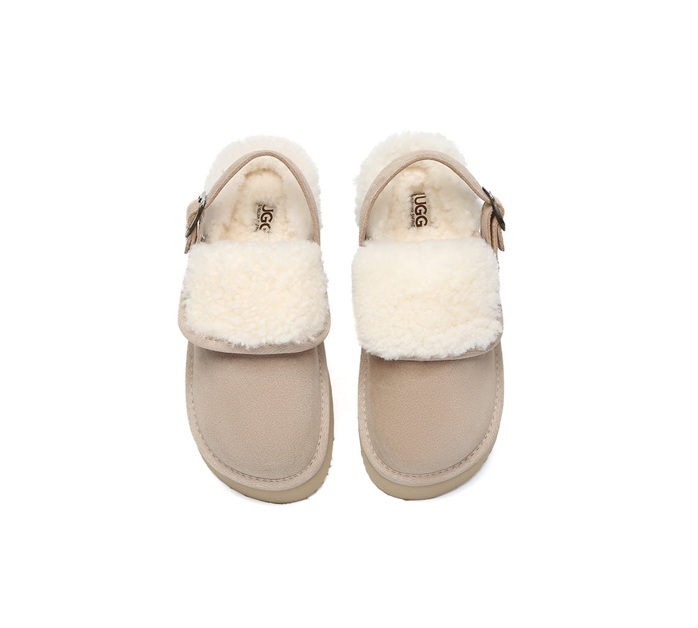 AUSTRALIAN SHEPHERD® UGG Slippers Sheepskin Wool Slingback Platform Tenley