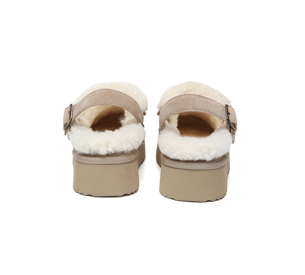 AUSTRALIAN SHEPHERD® UGG Slippers Sheepskin Wool Slingback Platform Tenley