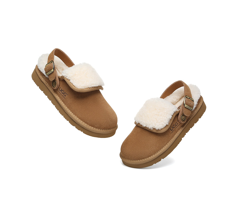 AUSTRALIAN SHEPHERD® UGG Slippers Sheepskin Wool Adjustable Strap Slingback Tenley