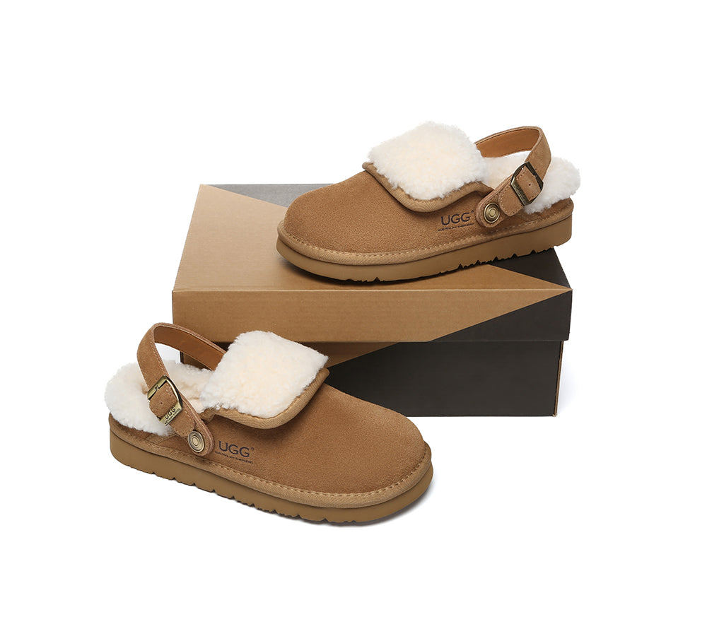 AUSTRALIAN SHEPHERD® UGG Slippers Sheepskin Wool Adjustable Strap Slingback Tenley