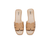 EVERAU® Women Leather Woven Flat Slides Bolita