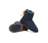 UGG EXPRESS® Beyond Blue UGG Boots Sheepskin Wool Mini Back Bow