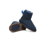UGG EXPRESS® Beyond Blue UGG Boots Sheepskin Wool Mini Back Bow