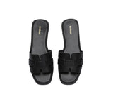 EVERAU® Women Leather Woven Flat Slides Bolita