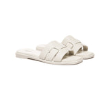 EVERAU® Women Leather Woven Flat Slides Bolita