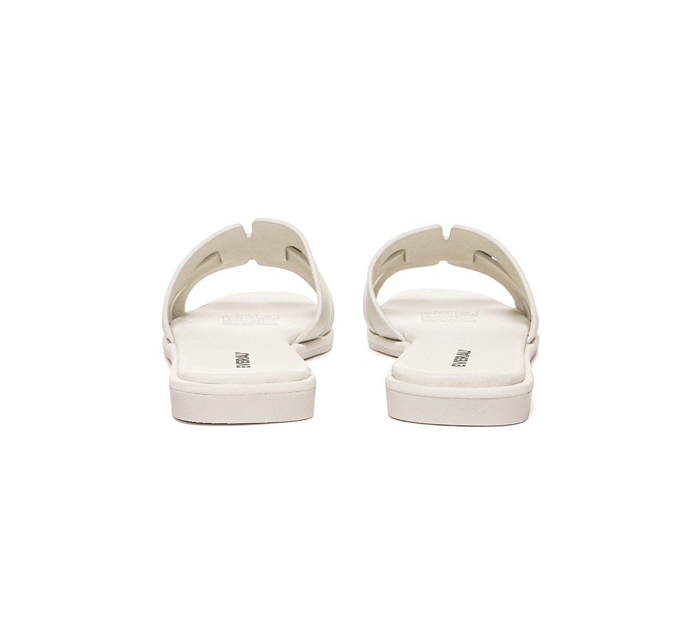 EVERAU® Women Leather Woven Flat Slides Bolita