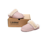 EVERAU® UGG Slippers Sheepskin Wool Suede Scuff Muffin - UGG EXPRESS