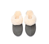 EVERAU® UGG Slippers Sheepskin Wool Suede Scuff Muffin - UGG EXPRESS