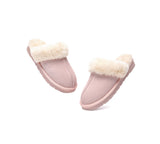 EVERAU® UGG Slippers Sheepskin Wool Suede Scuff Muffin - UGG EXPRESS