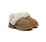 AUSTRALIAN SHEPHERD® UGG Slippers Women Removable Wool Strap Slingback Chunky Platform Muna