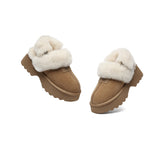 AUSTRALIAN SHEPHERD® UGG Slippers Women Removable Wool Strap Slingback Chunky Platform Muna