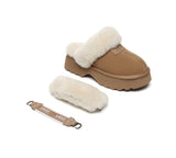 AUSTRALIAN SHEPHERD® UGG Slippers Women Removable Wool Strap Slingback Chunky Platform Muna
