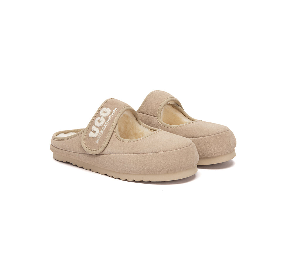AUSTRALIAN SHEPHERD® UGG Slippers Sheepskin Wool Adjustable Strap Mary Jane Velly UGG AUSTRALIAN SHEPHERD
