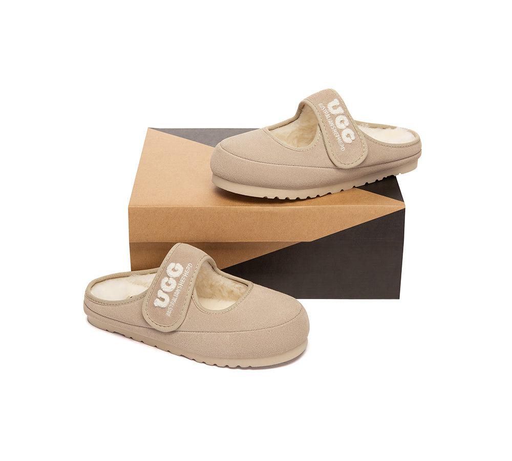 AUSTRALIAN SHEPHERD® UGG Slippers Sheepskin Wool Adjustable Strap Mary Jane Velly UGG AUSTRALIAN SHEPHERD