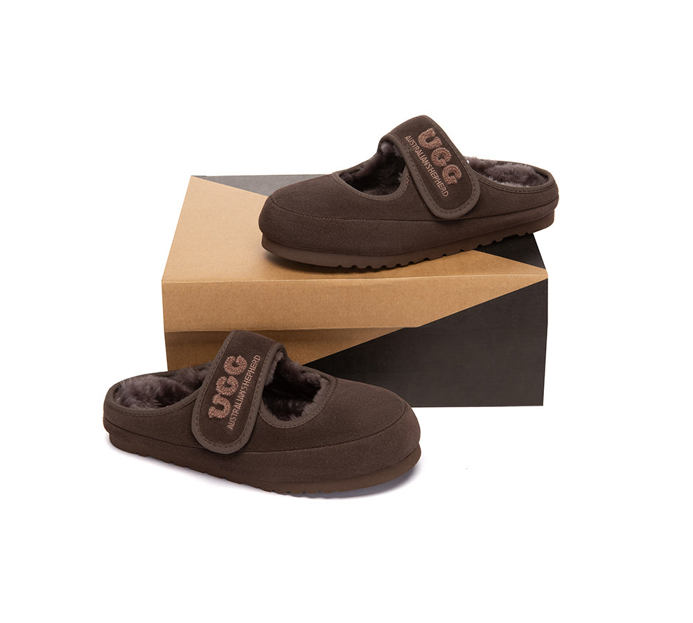 AUSTRALIAN SHEPHERD® UGG Slippers Sheepskin Wool Adjustable Strap Mary Jane Velly UGG AUSTRALIAN SHEPHERD