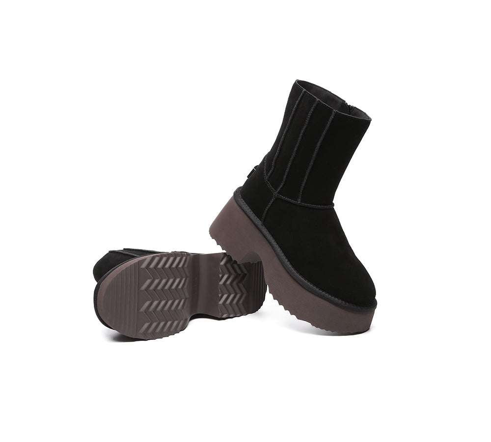 UGG EVERAU® UGG Boots Short Zipper Chunky Platform Yuana